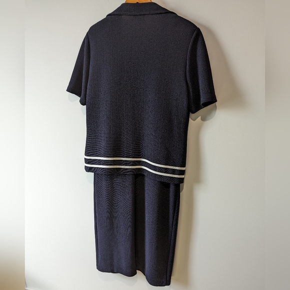 Joseph Ribkoff Navy & White Vintage Long Dress with Short Sleeve Blouse - Picture 10 of 11